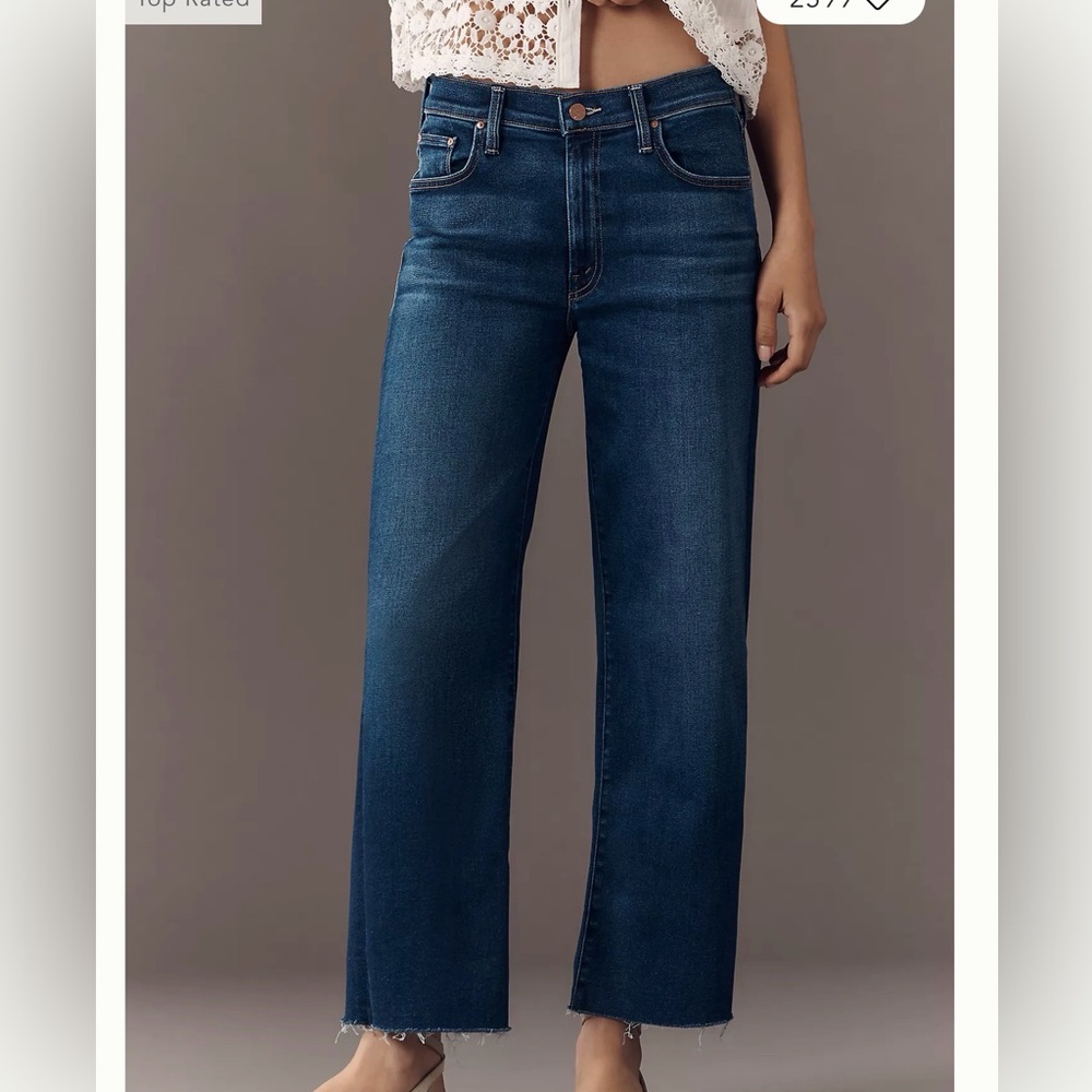 MOTHER Women’s Straight Leg Jeans in Dark Blue Denim